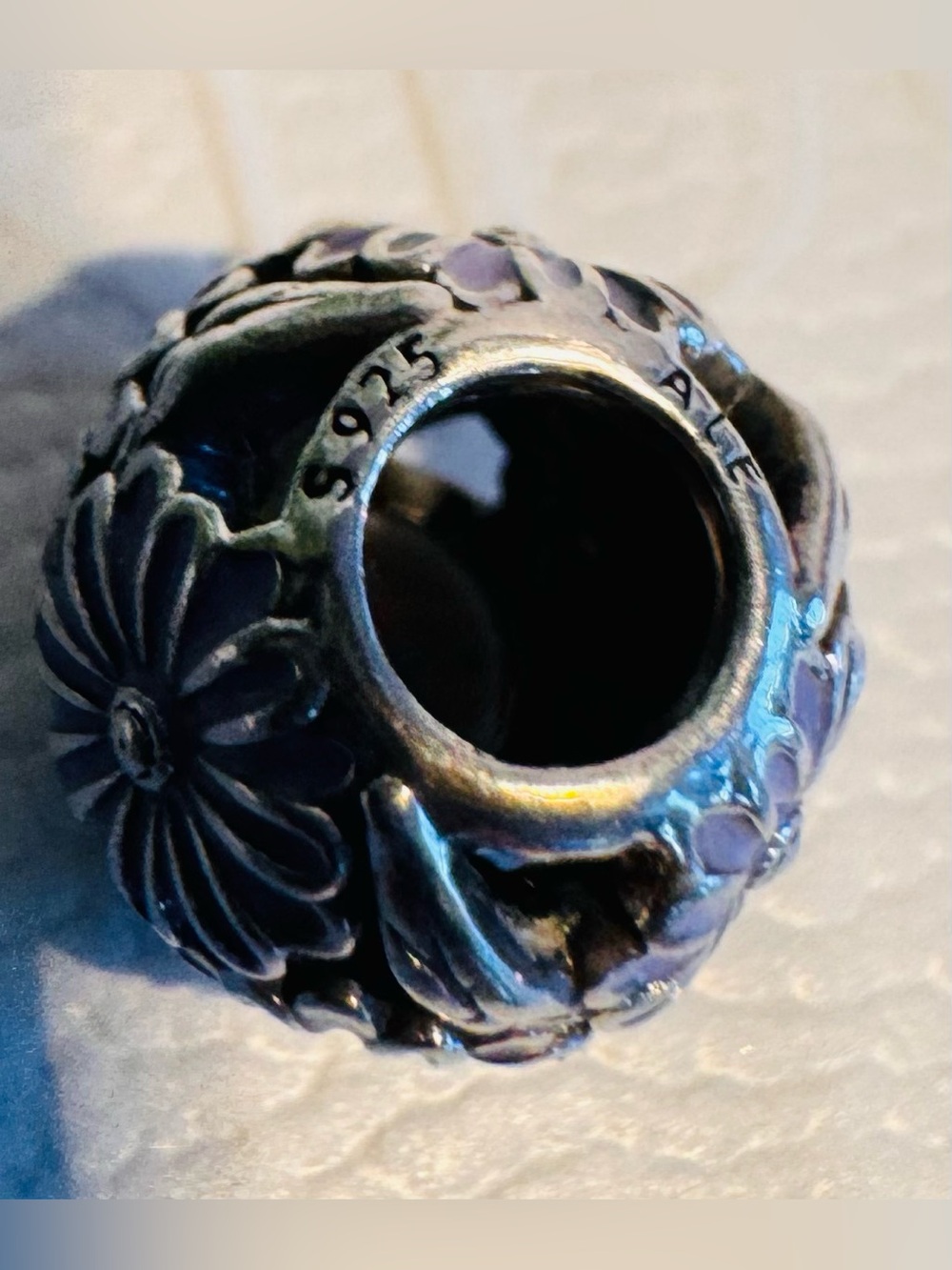 Authentic Pandora Retired Daisy Meadow Lavender Enamel S925 Ale Sterling Charm - Picture 4 of 15